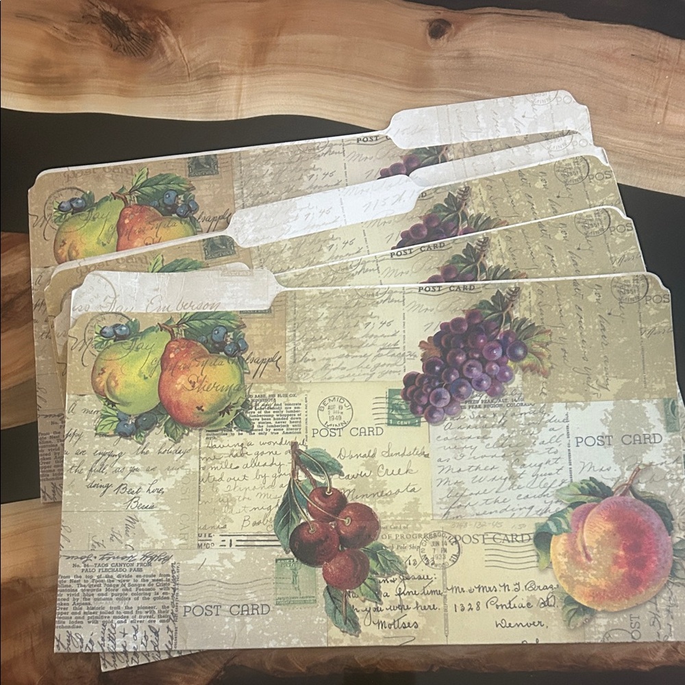 Vintage Fruit Design File Folders